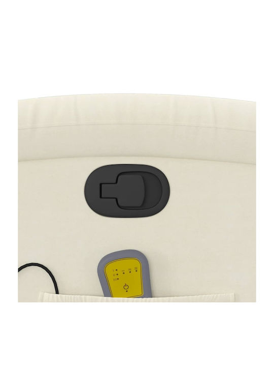 Πολυθρόνα Relax Massage με Υποπόδιο Βελούδινη Κρεμ 71x86.5x99.5cm