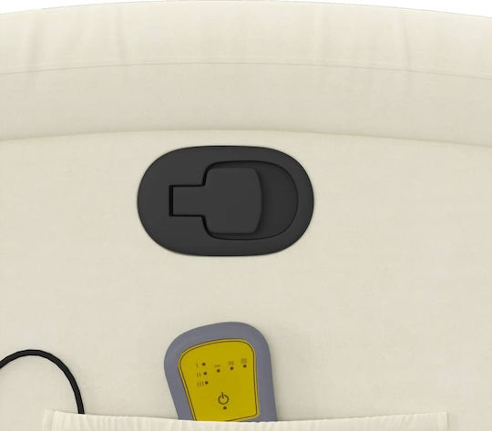 Πολυθρόνα Relax Massage με Υποπόδιο Βελούδινη Κρεμ 71x86.5x99.5cm