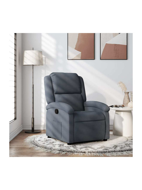 Relaxsessel mit Fußhocker Samt Dark Grey 71x86.5x99.5cm