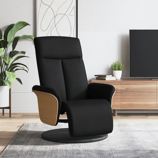 Armchair with Footstool Black 79x87x104.5cm