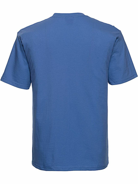 Russell Europe Bărbătesc Tricou Promotional Mânecă Scurtă Azure