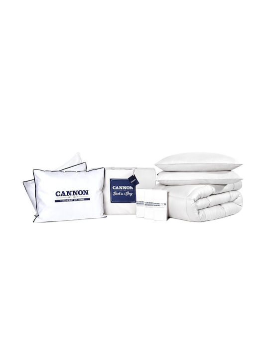 Cannon Σετ Πάπλωμα Μονό 170x230εκ. Light Gray 8τμχ