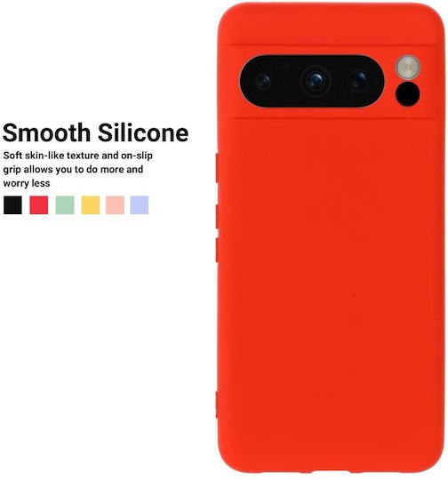 Pure Color Umschlag Rückseite Silikon Rot (Google Pixel 8 Pro)