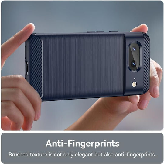 Brushed Carbon Back Cover Silicone Navy Blue (Google Pixel 8)