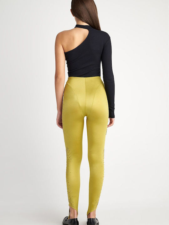 SugarFree Frauen Leggings Hochgeschnitten Πράσινο