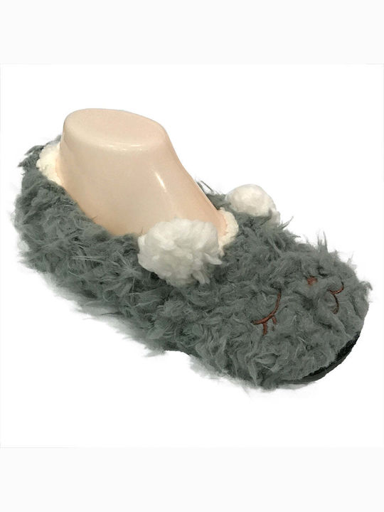 Ustyle Winter Women's Slippers in Gray color