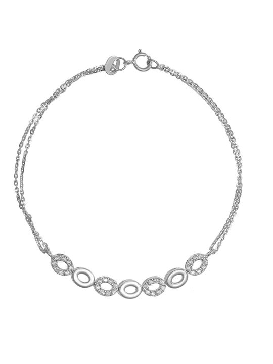 Ioannis Κόσμημα White Gold Set Bracelet & Necklace with Stones 14K