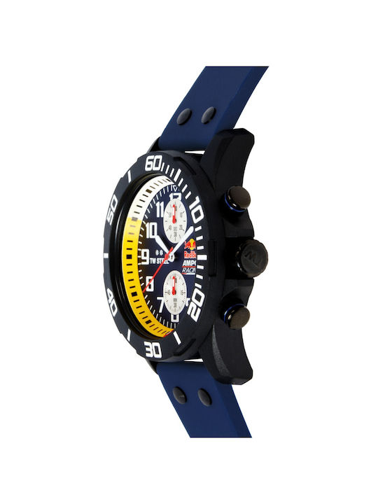 TW Steel Watch Chronograph Battery with Blue Rubber Strap