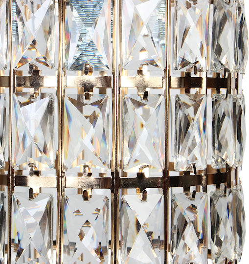 Keskor Pendant Light Gold with Crystals for Socket E27 20x20cm