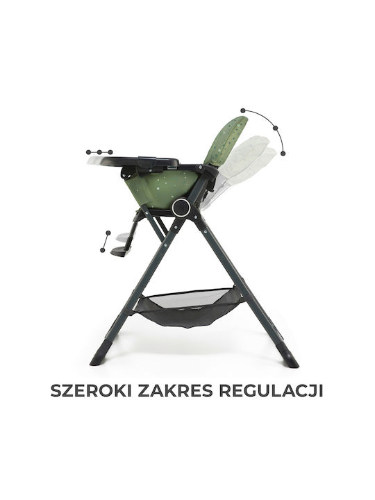 Kinderkraft Foldee Foldable Baby Highchair with Adjustable Height Green