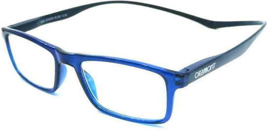 Oramont EA9059 Reading Glasses +4.00 with Magnet in Blue color