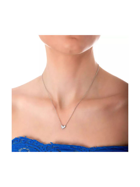 Oxzen Halskette mit Design Herz aus Stahl