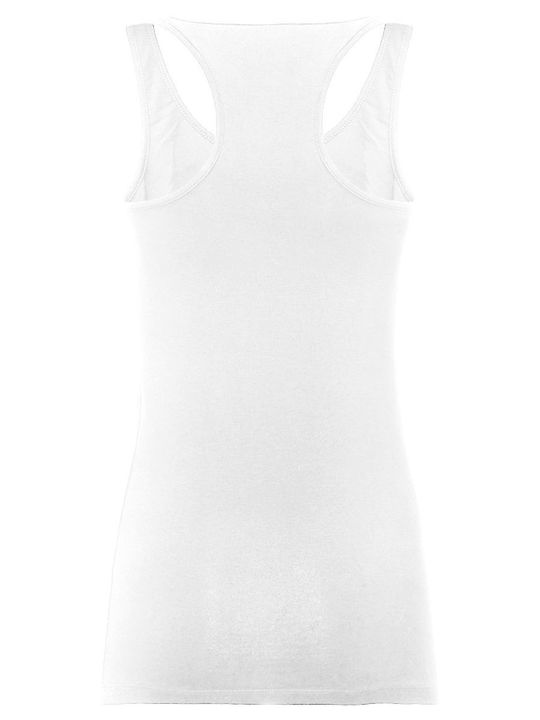 Freddy Damen Sportlich Baumwolle Bluse Ärmellos ''White''