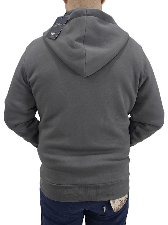 Double Herren Sweatshirt Jacke mit Kapuze Anthracite (Anthracite)