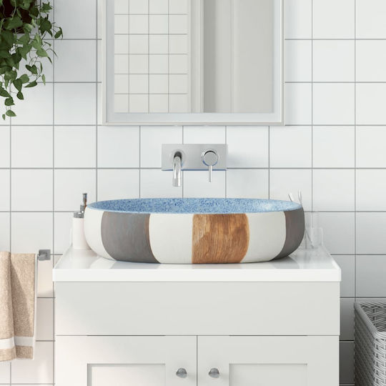 vidaXL Countertop Sink Ceramic 59x40x14cm Colorful