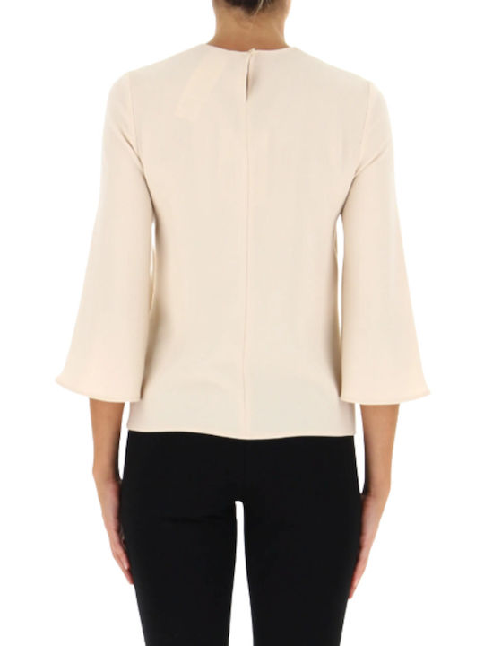 Pennyblack Women's Blouse with 3/4 Sleeve & V Neckline Amygdala/Ivoir.