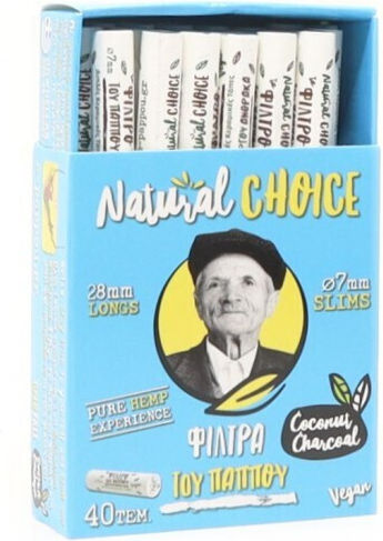 Tou Pappou Natural Choice Filtertips Aktivkohle 7mm 40x1Stk