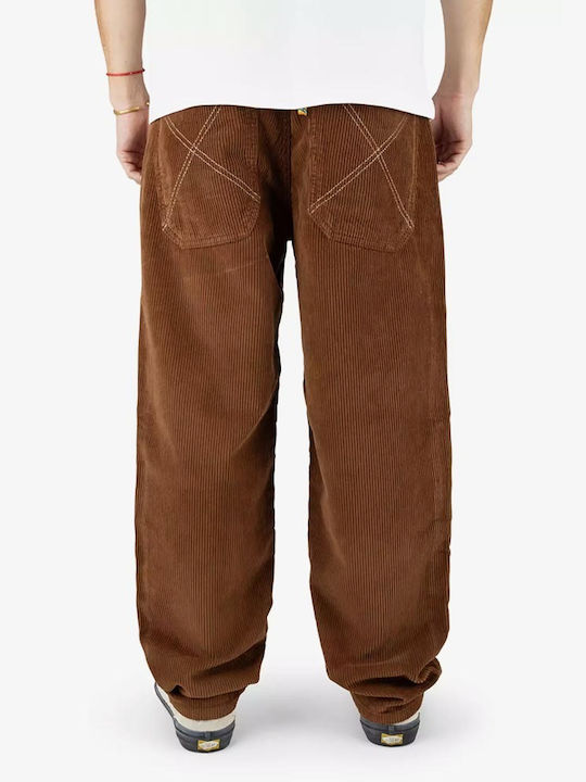Homeboy X-tra Men's Trousers in Baggy Line Brown