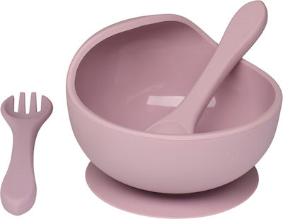 Loo Up Kinder-Essensbehälter-Set aus Silikon Rosa