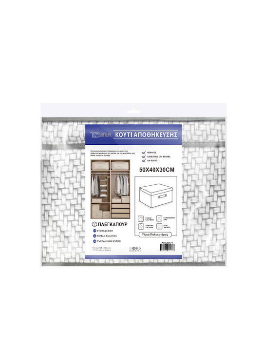 Tpster Tesatura Cutie de Depozitare cu Capac Gri 50x40x30cm 1buc