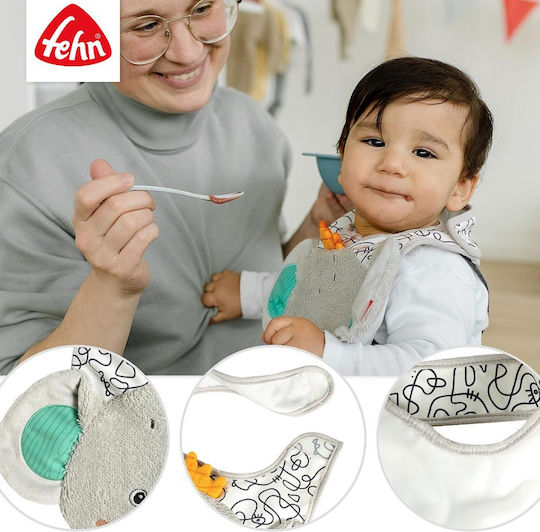 Fehn Bib Fabric with Hoop & Loop Fastener Gray for 0 m+