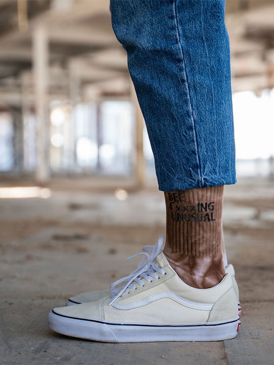 Bee. Unusual. Bee Fxxxing Unusual "tie Dye Issue" Κάλτσες Off White - Light Brown
