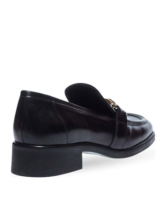 Leather Women's Moccasins in Black Color