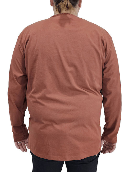 Double A Men's Long Sleeve Blouse Rust