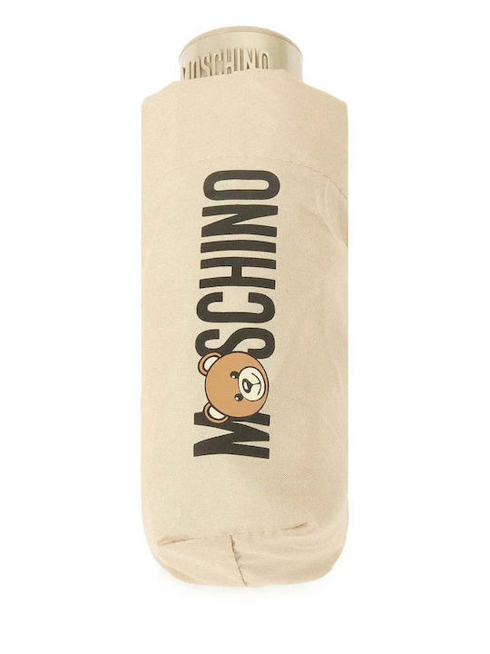 Moschino Ομπρέλα Βροχής Σπαστή Μπεζ
