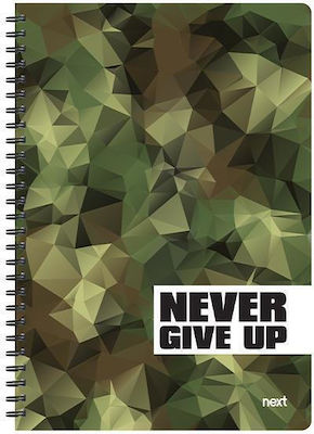 Next Spiral Notebook Ruled A4 70 Sheets 2 Subjects Trends Never Give Up Multicolour 1pcs