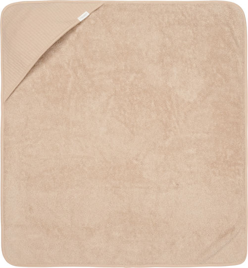 Little Dutch Βρεφική Κάπα-Μπουρνούζι με Κουκούλα Pure Beige 75x75εκ.