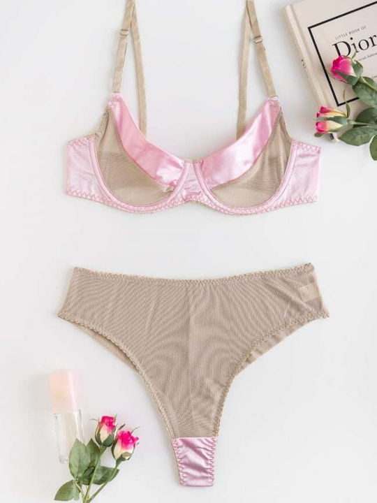 Decoro Σετ Εσωρούχων με Slip Ροζ