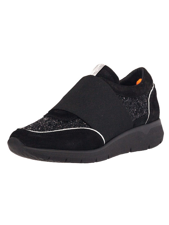 Impronte Shoes Leather Slip-on-uri pentru femei Black