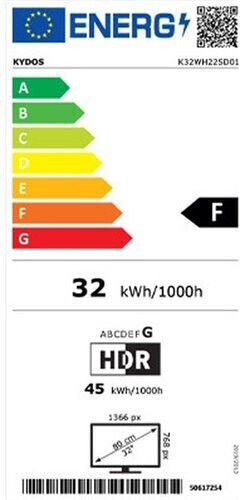 Kydos Smart Τηλεόραση 32" HD Ready LED K32WH22SD01V2 HDR (2021)
