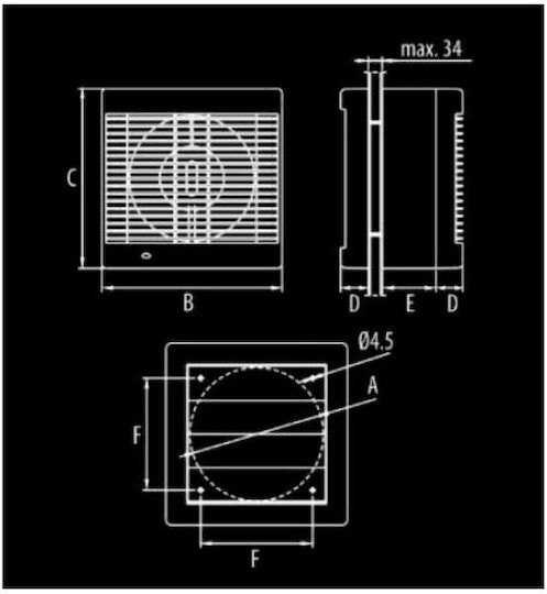 Dospel Εξαεριστήρας Μπάνιου 150mm