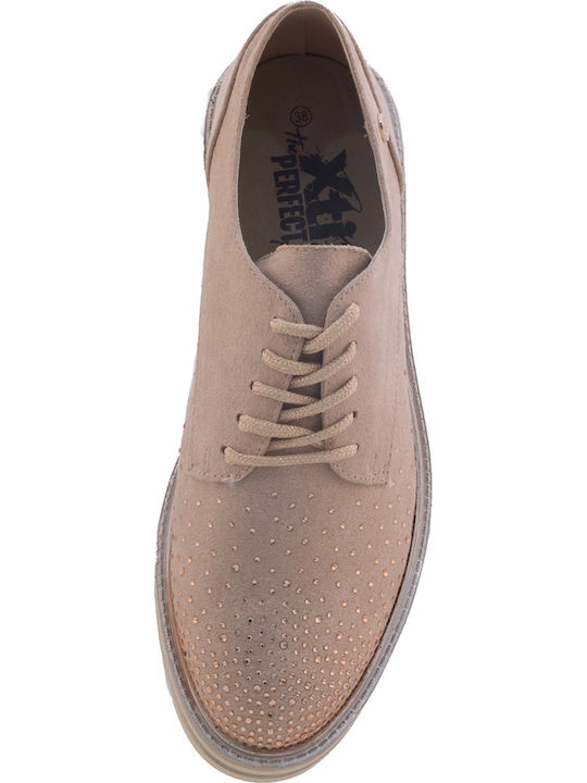 Wildleder Damen Oxfords in Rosa Farbe