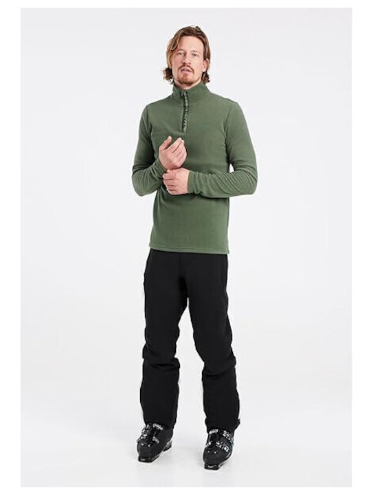 Protest Perfecto Men's Athletic Long Sleeve Blouse with Zipper Thyme.