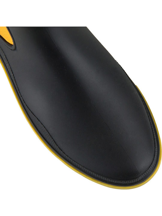 Κοντές Γυναικείες Γαλότσες Black Yellow