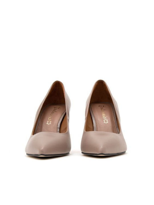 Toutounis Leder Pumps Taupe