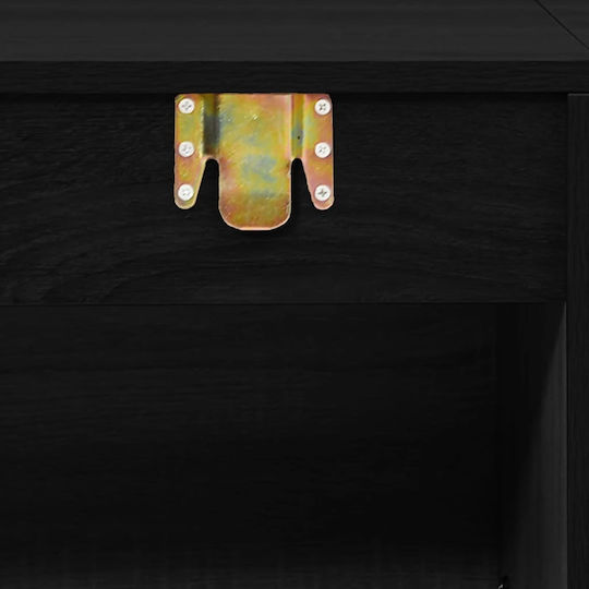 vidaXL Set de Mobilier Blat cu Lavoar & Oglindă Negru