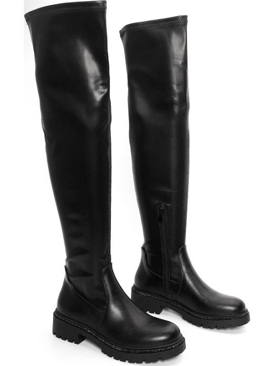 Damenstiefel Über dem Knie Schwarz