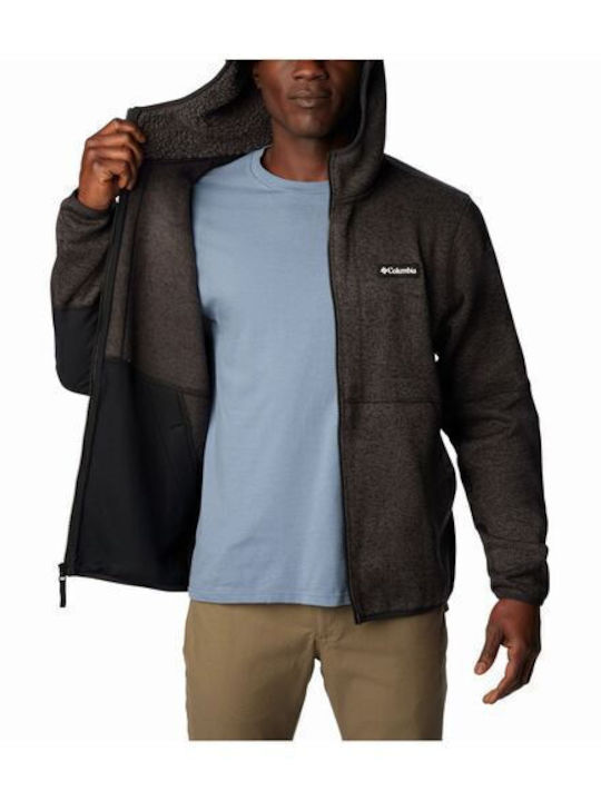 Ζακέτα με Κουκούλα Black Heather