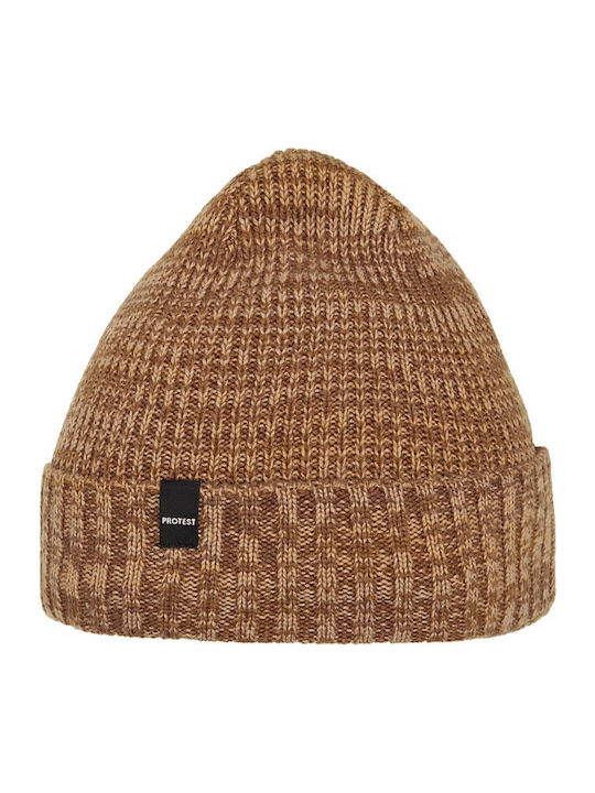 Beanie Unisex Σκούφος Πλεκτός σε Καφέ χρώμα