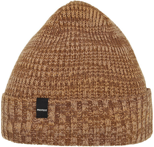 Beanie Unisex Σκούφος Πλεκτός σε Καφέ χρώμα