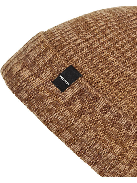 Beanie Unisex Σκούφος Πλεκτός σε Καφέ χρώμα