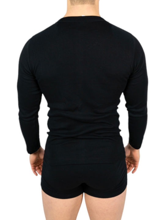 Giorgio Men's Undershirt Long-sleeved BLACK