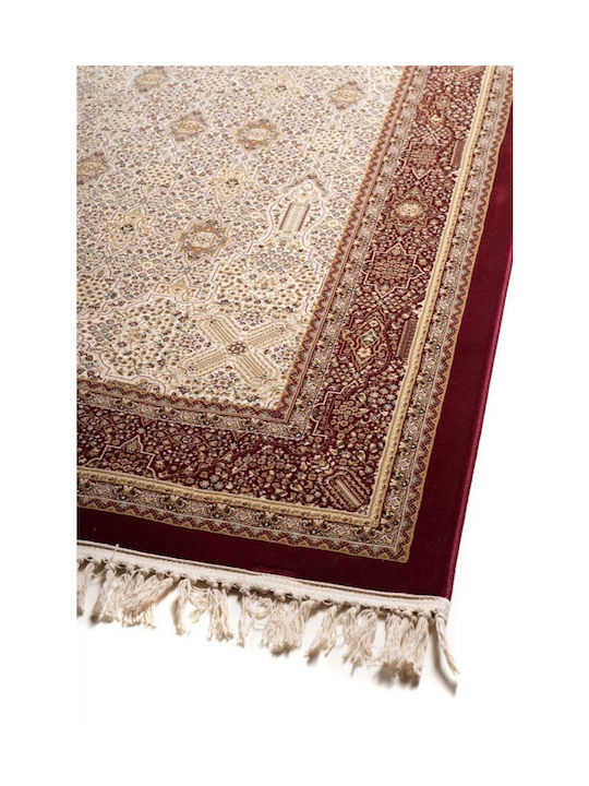 Royal X Rug Rectangular Silk Cream-Red