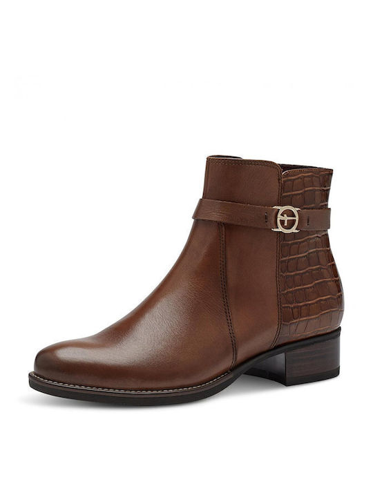 Leder Stiefeletten Damen Cognac