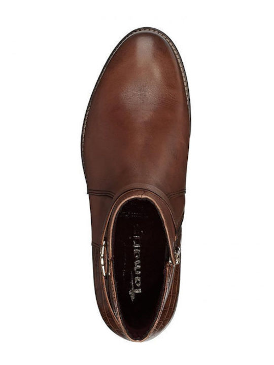 Leder Stiefeletten Damen Cognac