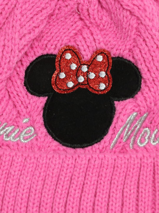 Minnie Mouse Kinder Mütze Set Gestrickt Rosa